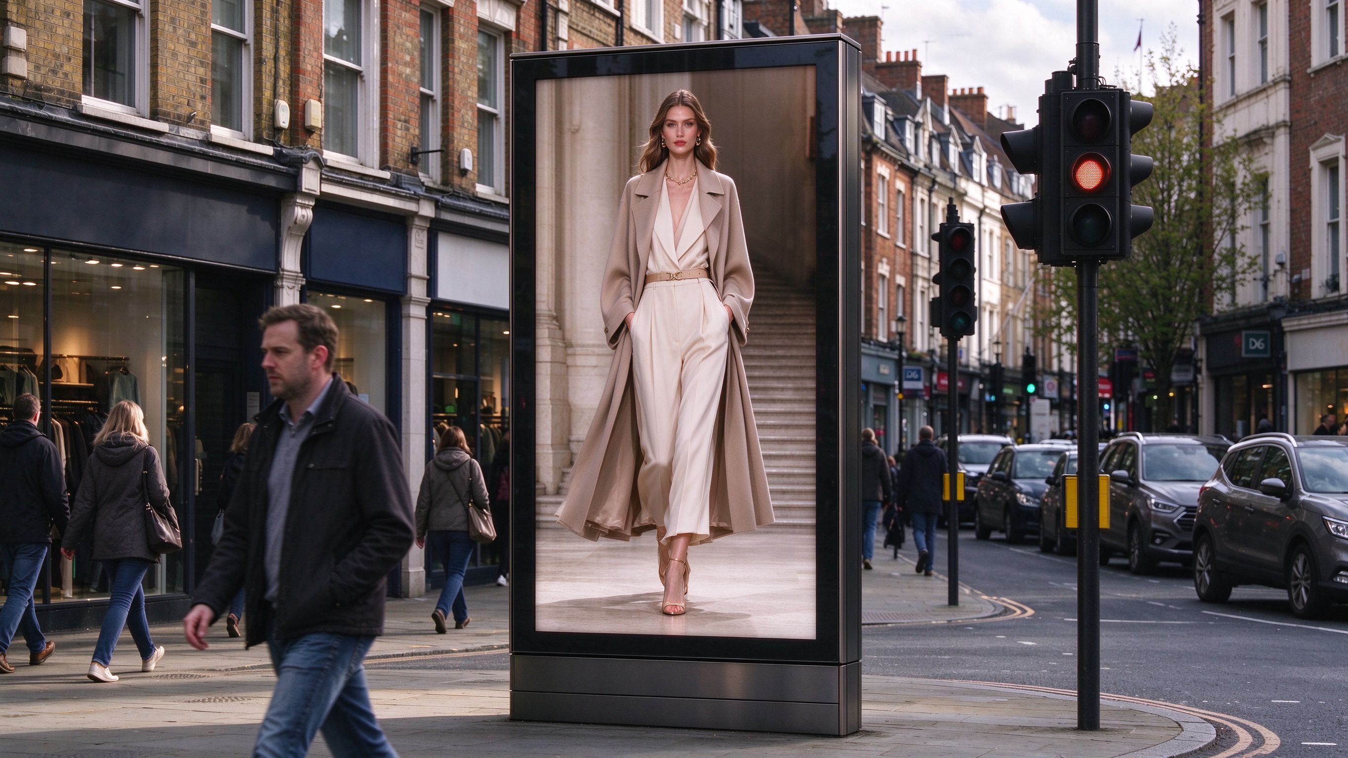 Roadside Digital 6-sheet (D6) LED display on a UK high street